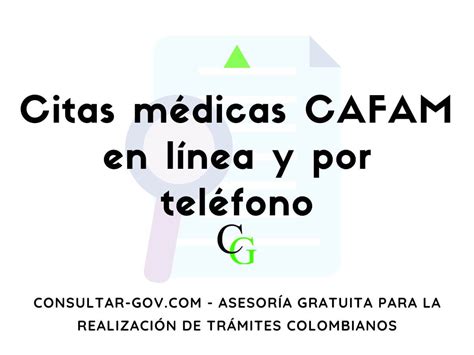 linea cafam citas|Novedades para agendar tus citas médicas Cafam